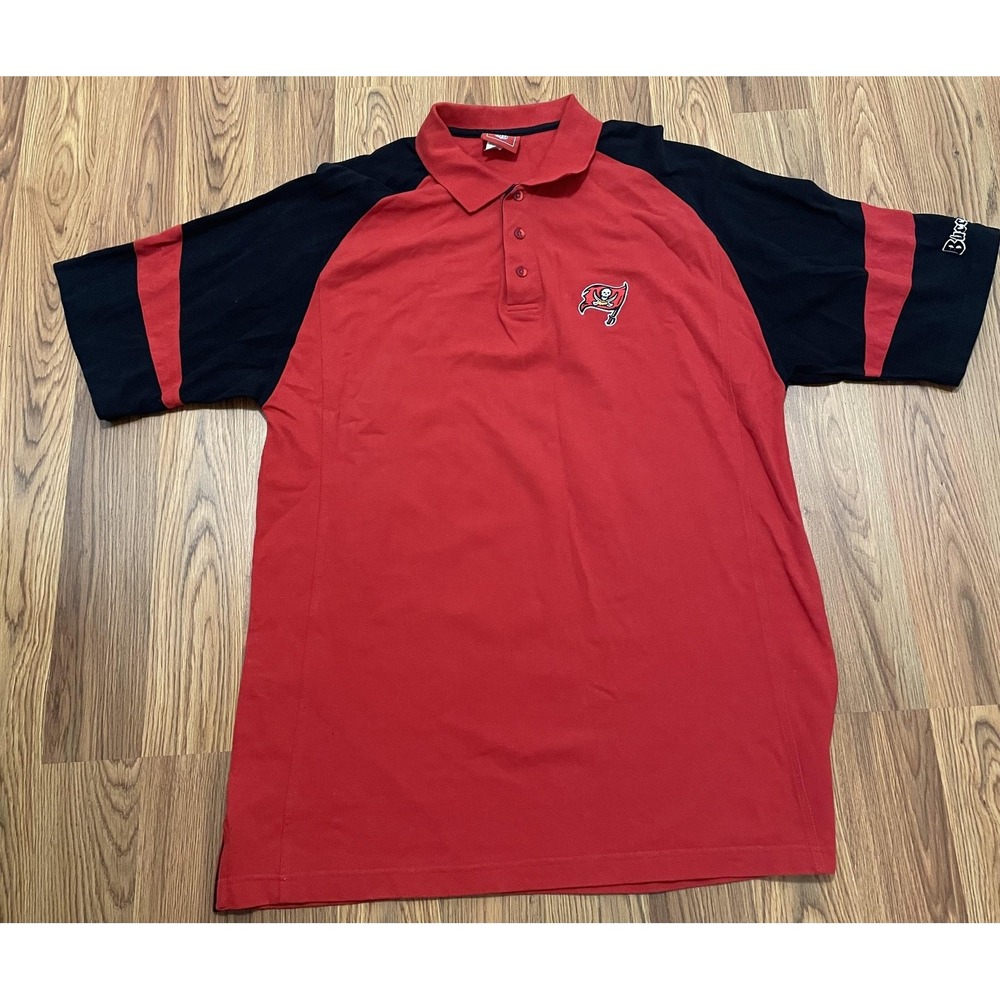 Tampa Bay Buccaneers Polo Mens XL NFL Red Black Logo Shirt